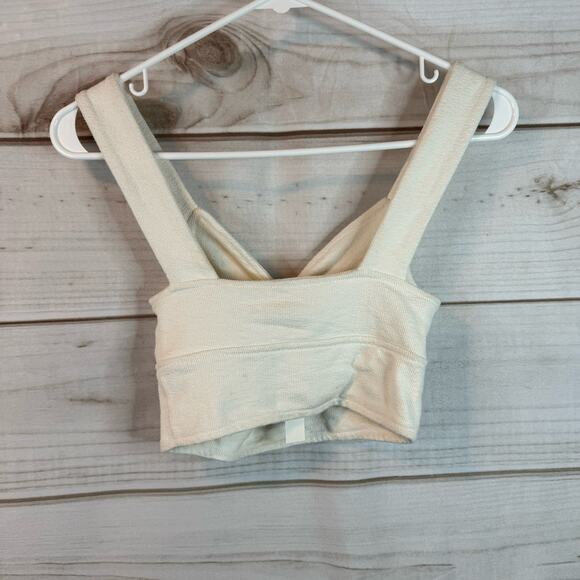 Madewell Cream Cutout Knot-Front Crop Tank Top Size XXS - Picture 5 of 8
